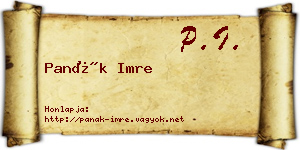 Panák Imre névjegykártya